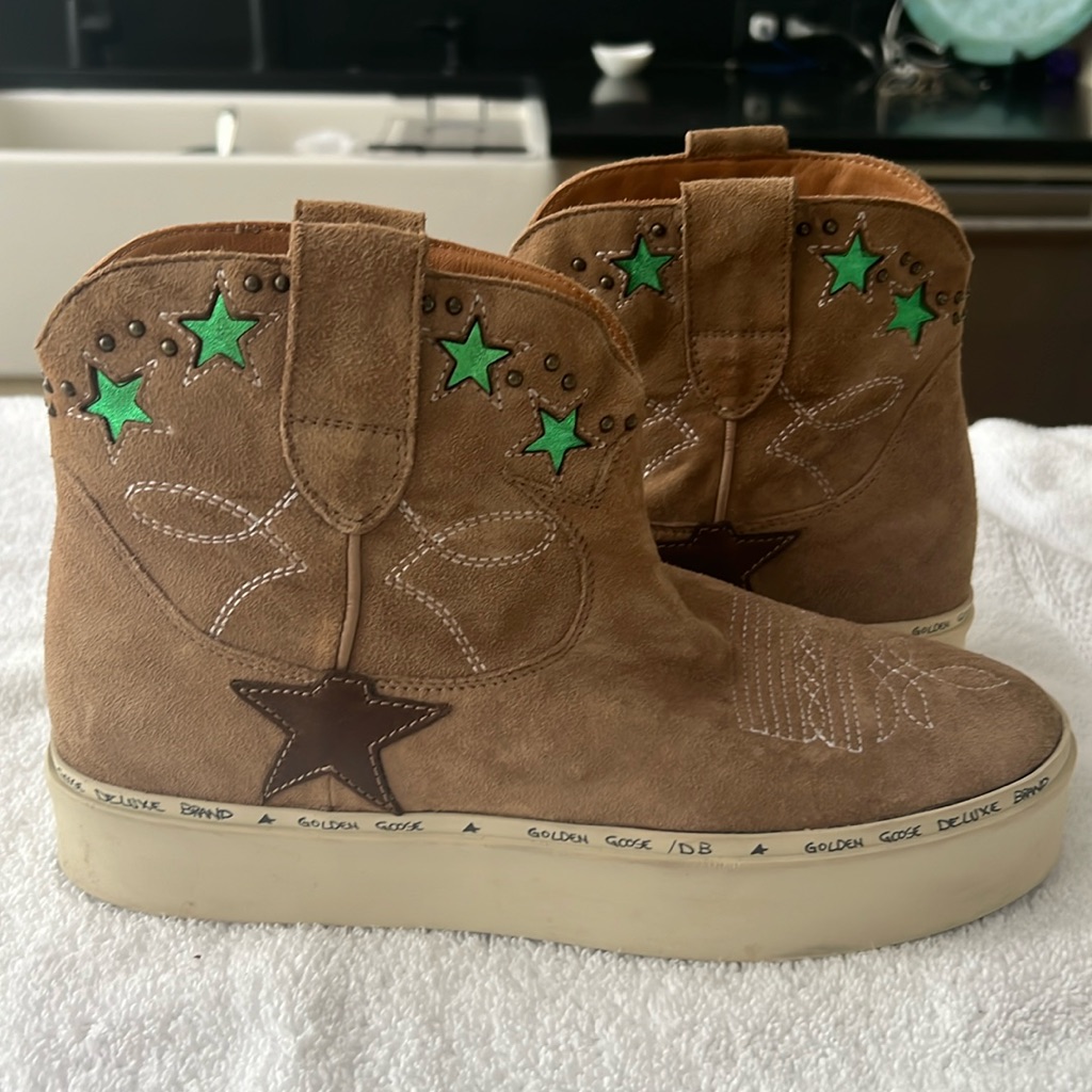 New Women’s Golden Goose Women’s Suede Sneaker Ankle Boots,Size 38, Us 7.5/8